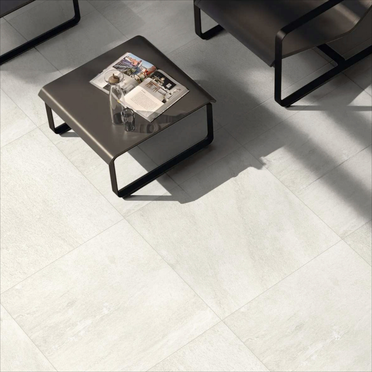 Quarzo White 60x120cm porcelain tile, 20mm thick with R11 slip-resistant rough matt finish. Elegant quartz look, ideal for outdoor and high-traffic spaces.