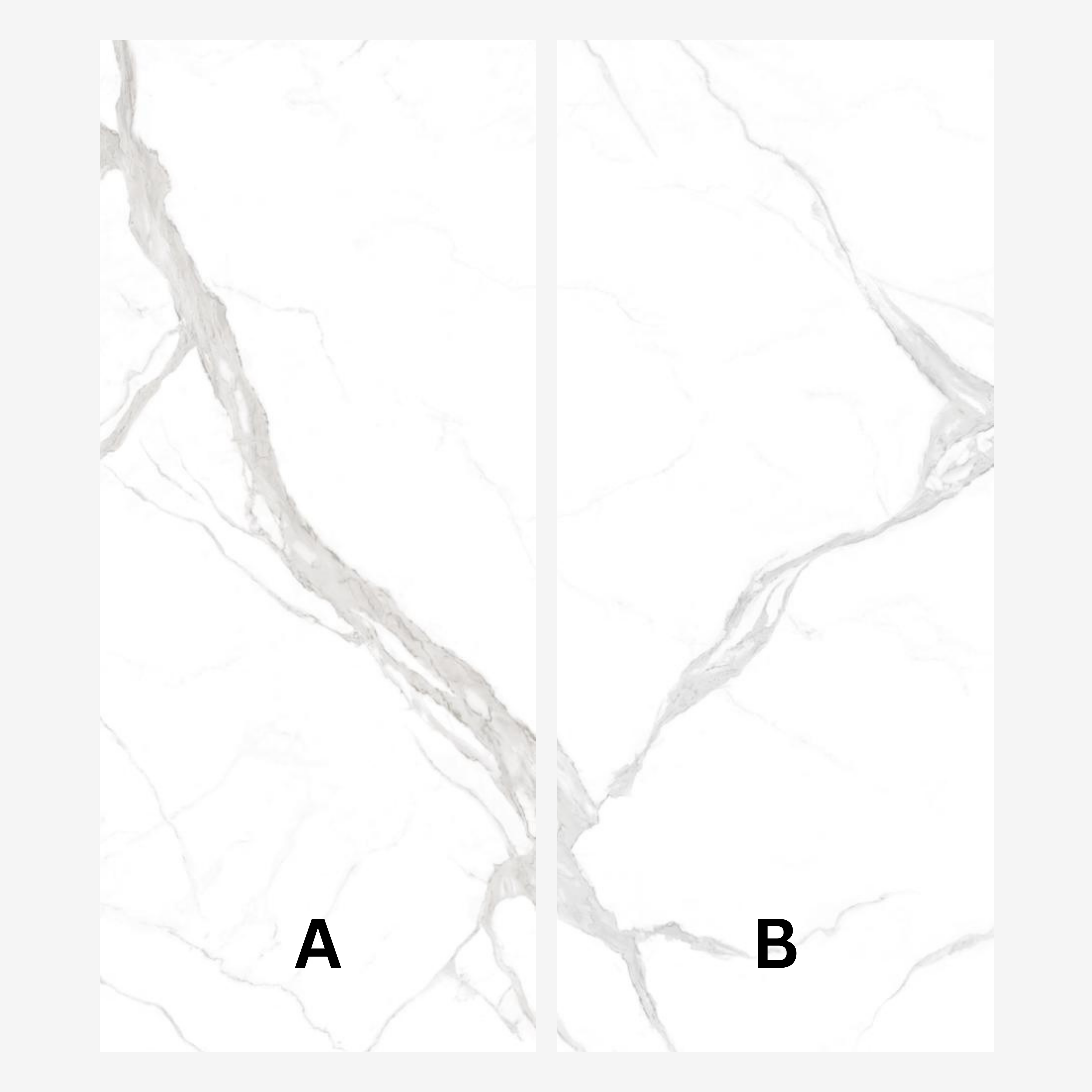 REGATO WHITE 120x278cm marble look tile with soft veining and a radiant glossy finish. A refined large format tile for modern interiors.