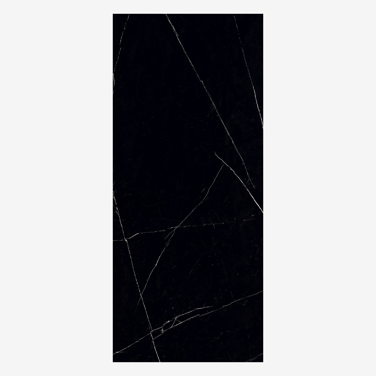 ROYAL MARQUINA 120x278cm black marble look tile with elegant veining and a luxurious glossy finish. A premium large format tile for sophisticated interiors.
