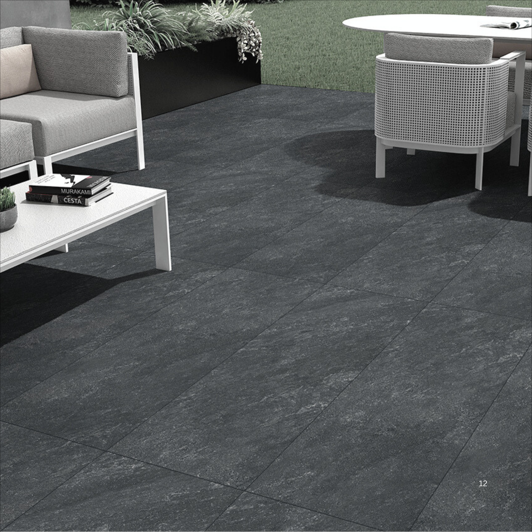 Classic Anthracite 60x120cm 20mm Rough Matt R11 Porcelain Tile