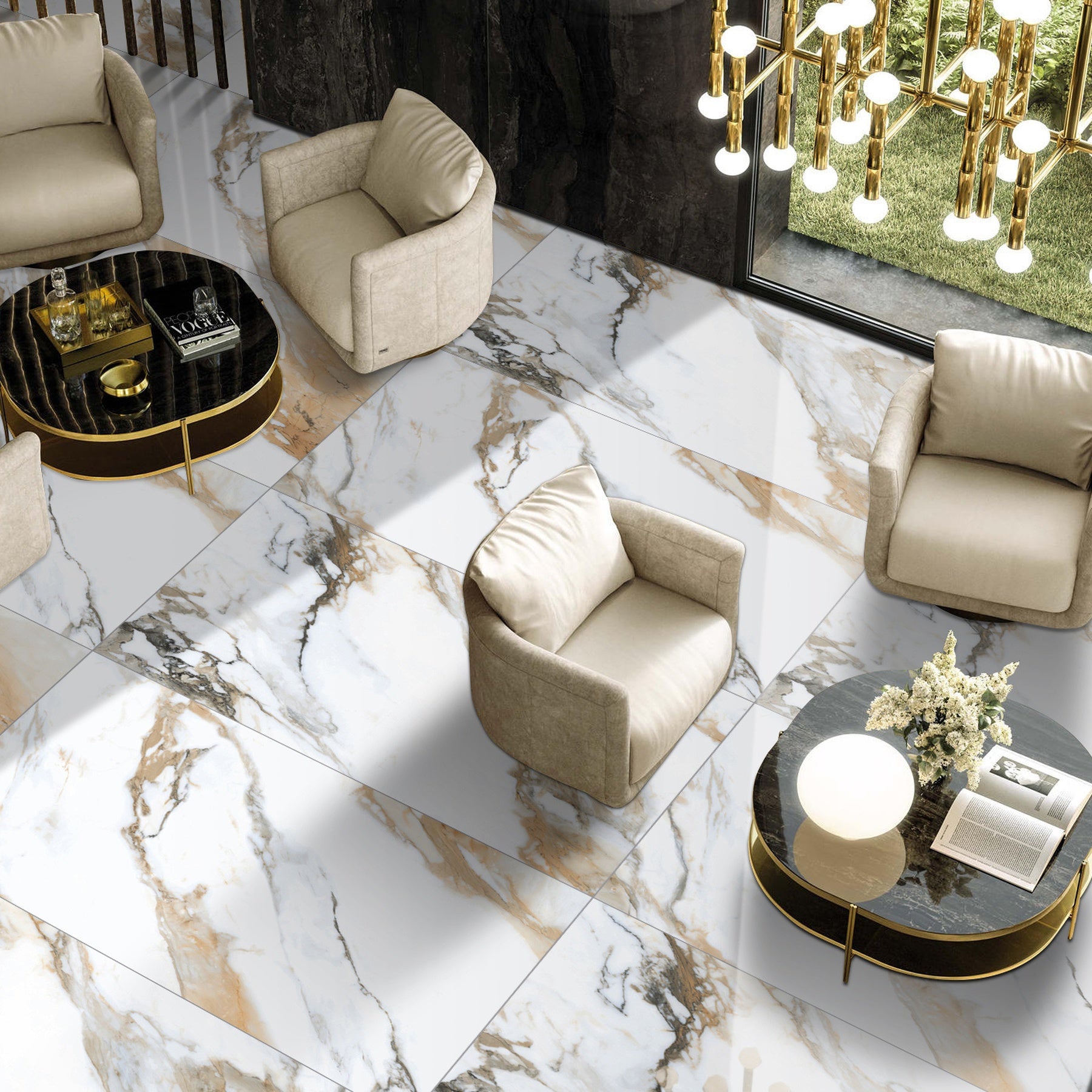 Shop ANTONIO porcelain tile 600x1200mm with 9MM thickness and glitter on matt finish. Durable large format tile perfect for elegant, shimmer-enhanced floors and walls.