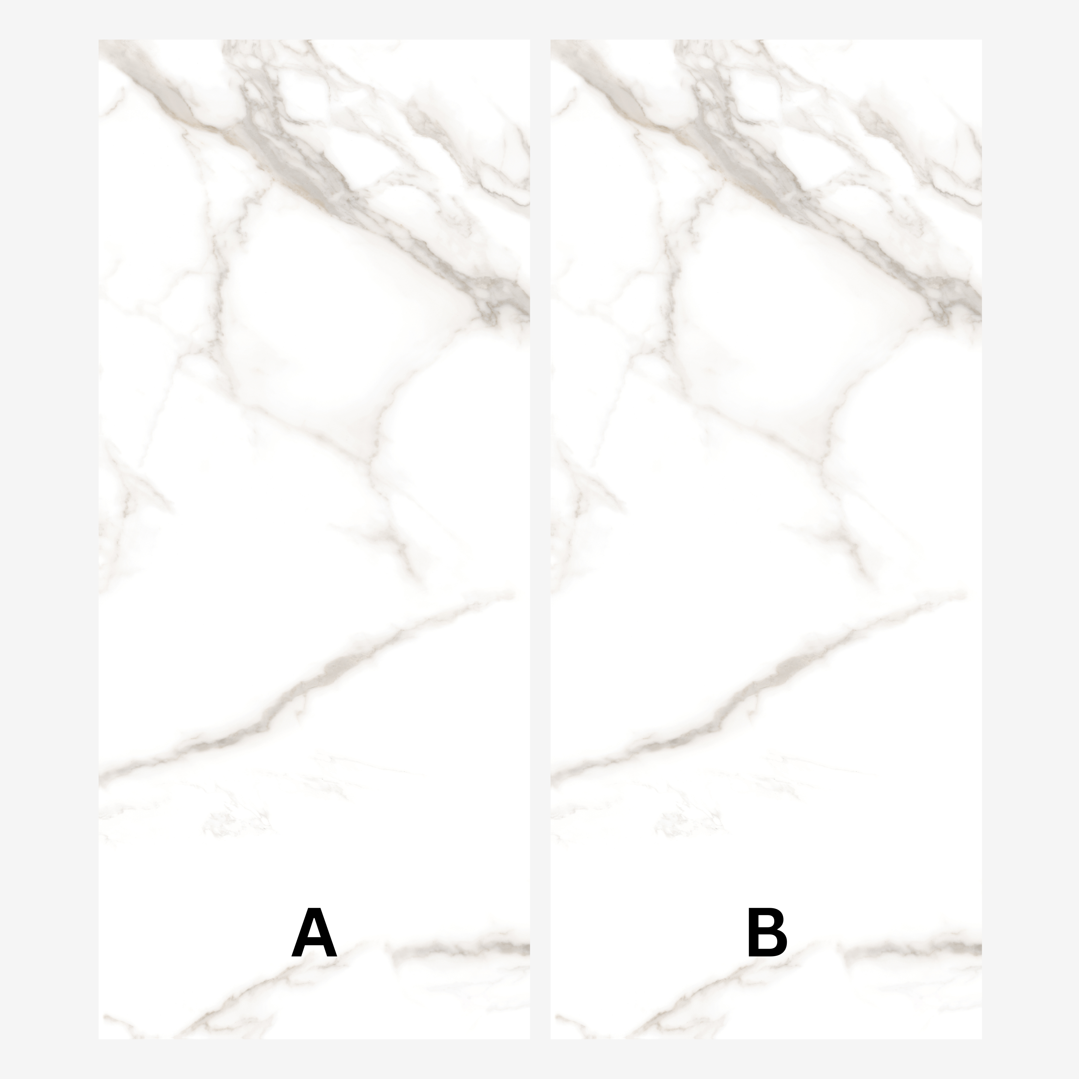 Statuario Venetian glossy porcelain tile 120x280cm. Classic white with bold grey veins, 09mm thick, perfect for luxury walls and modern interiors.